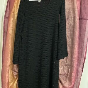 H&M Black Long Sleeve Crochet Maternity Dress